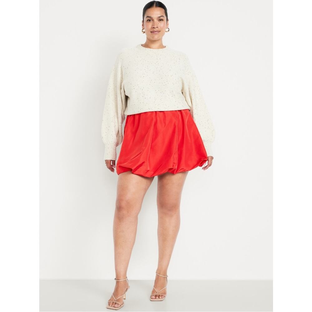 Old Navy Amaryllis Red Taffeta Bubble Mini Skirt - Picture 6 of 12